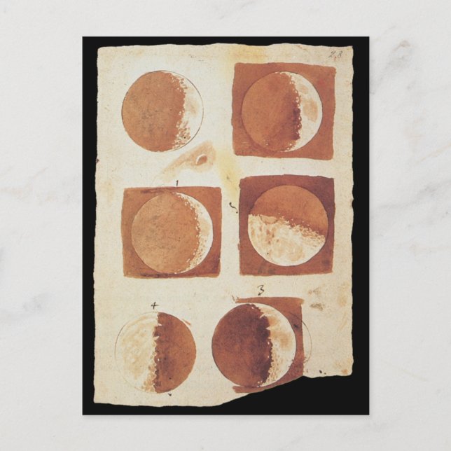 Carte Postale Phase de lune Galileo 1616 (Devant)