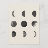 Phases de l'aquarelle lunaire de lune