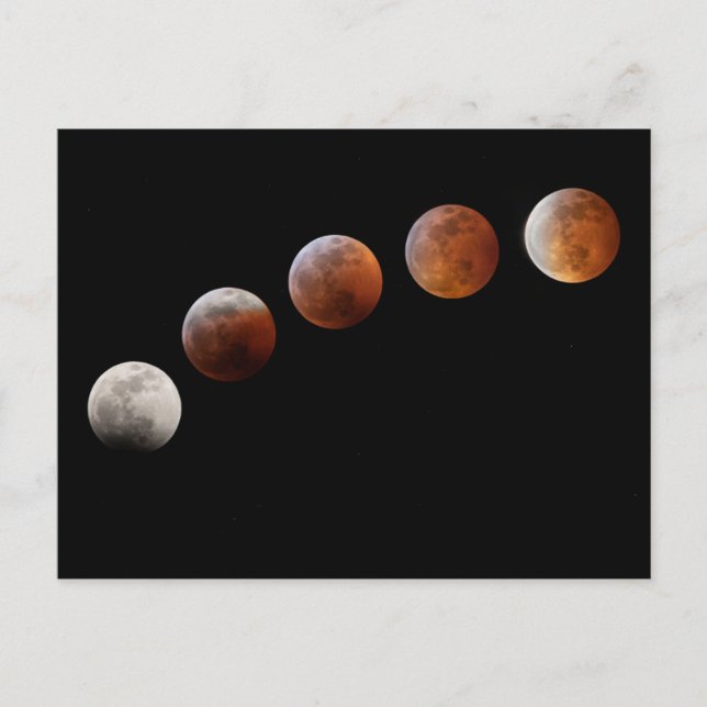 Carte Postale Phases de Pleine lune Total Éclipse lunaire | Colo (Devant)