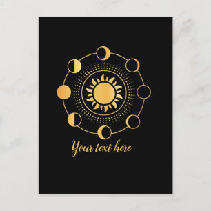 Carte Postale Phases Gold Sun & Moon personnalisables
