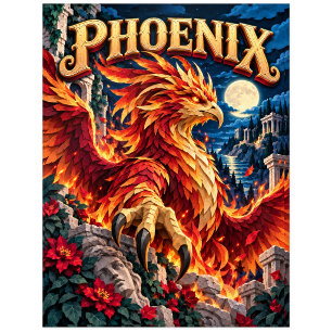 Carte Postale Phénix, Monstre de Papier Découpé