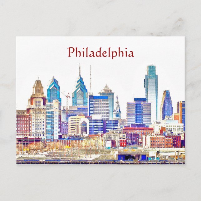 Carte postale Philadelphie Color Sketch (Devant)