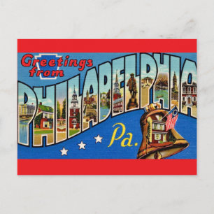 Carte Postale Philadelphie couleur vintage