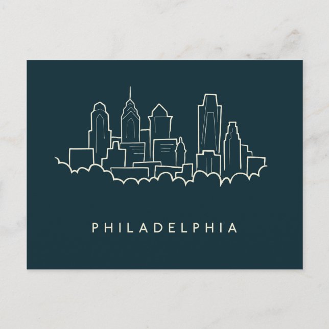 Carte Postale Philadelphie Pennsylvanie Skyline (Devant)