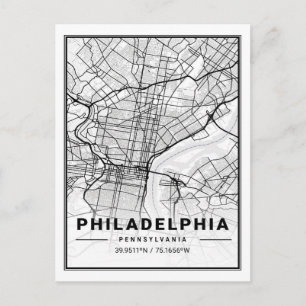 Carte Postale Philadelphie Pennsylvanie USA Travel City Map