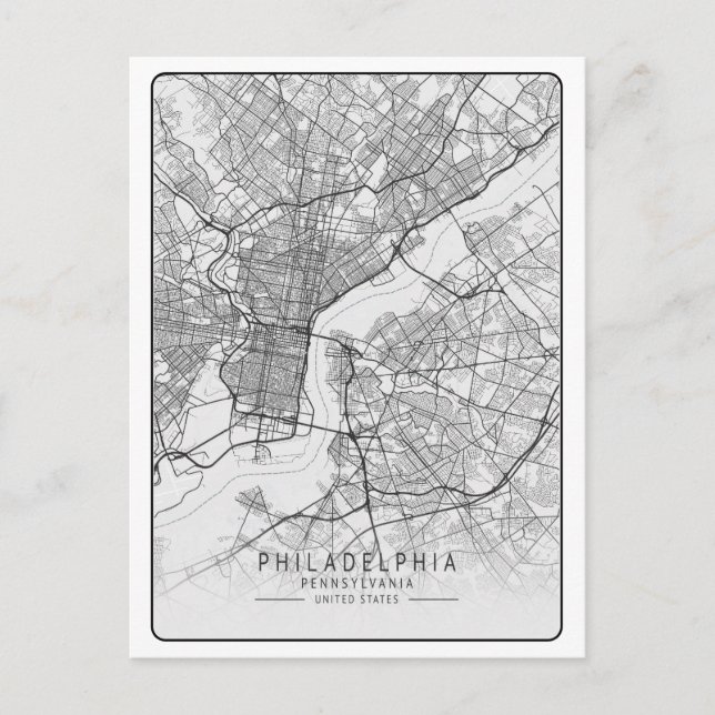 Carte Postale Philadelphie Pennsylvanie USA Travel City Map (Devant)
