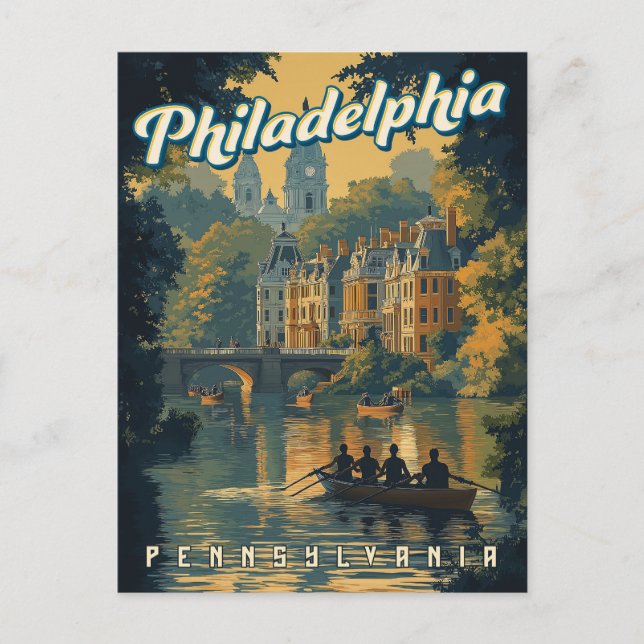 Carte Postale Philadelphie - Pennsylvanie Vintage (Devant)