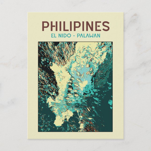 Carte Postale Philippines, bateaux dans le merveilleux El Nido,  (Devant)