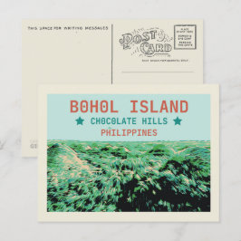 Carte Postale Philippines, Collines de chocolat sur l'île de Boh