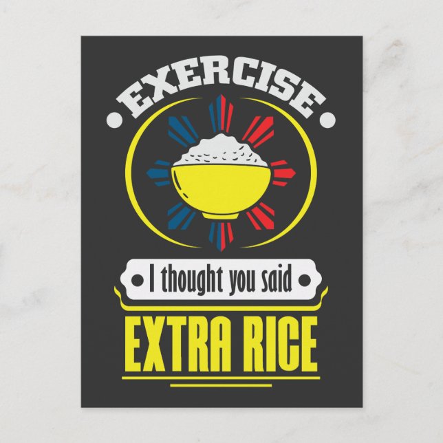 Carte Postale Philippines - Exercice Extra Rice Foodie Pun (Devant)