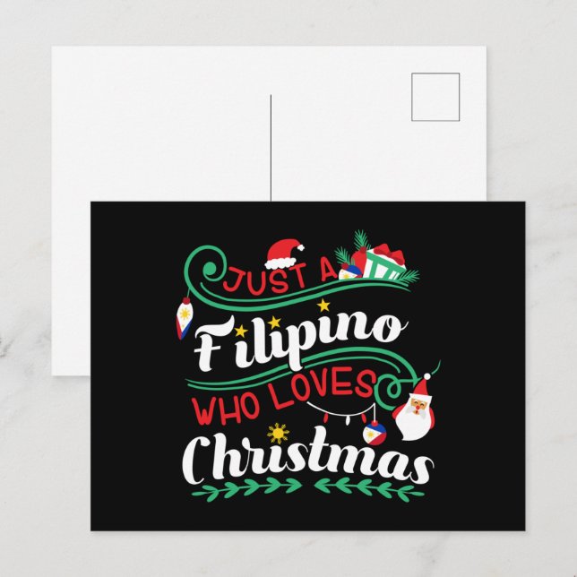 Carte Postale Philippines - Les Philippins qui aiment Noël (Devant / Derrière)