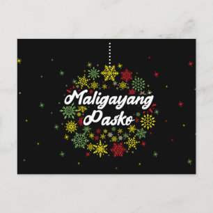 Carte Postale Philippines Noël Maligayang Pasko Snowflakes