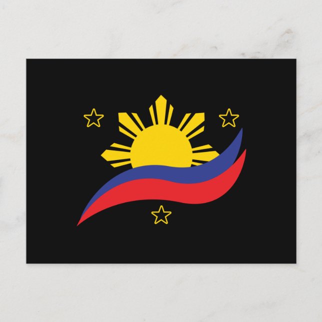 Carte Postale Philippines Philippin Pinoy Drapeau (Devant)