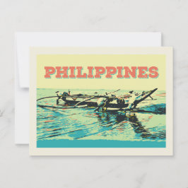 Carte Postale Philippines, scène de pêche dans les îles Visayas