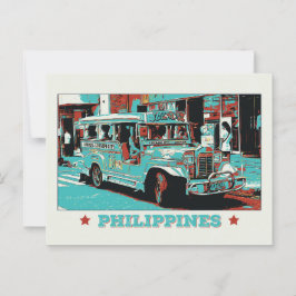 Carte Postale Philippines, une Jeepney emblématique à Manille