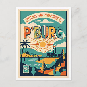 Carte Postale Phillipsburg NJ Impression d'art rétro – P'Burg