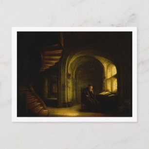 Carte Postale Philosophe avec un livre ouvert, 1625-7 (huile sur