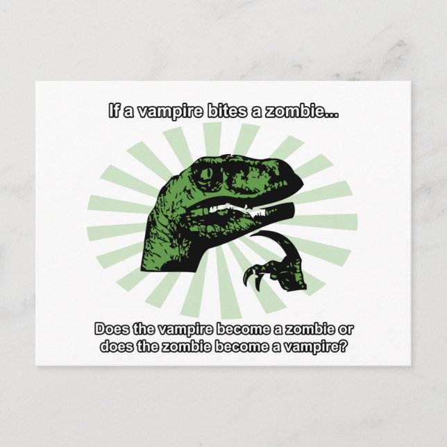 Carte Postale Philosoraptor Vampires et Zombies (Devant)