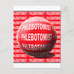 CARTE POSTALE PHLÉBOTOMISTE SPHÈRE GOUTTE SANGUINE