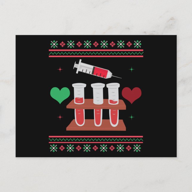 Carte Postale Phlebotomiste Vilain Noël Sweat Noël Noël (Devant)