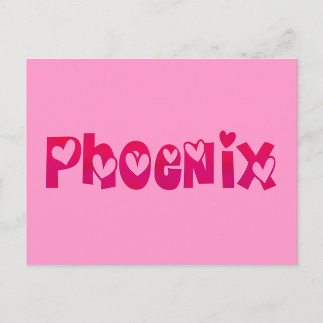 Carte Postale Phoenix dans les coeurs (Devant)