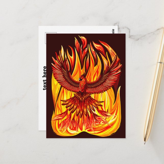 Carte Postale Phoenix mythologique immortelle Créature (Devant/Arrière en situation)