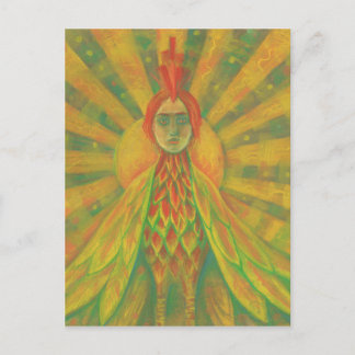 Carte Postale Phoenix Sun Bird Femme Déesse Imaginaire Surréalis