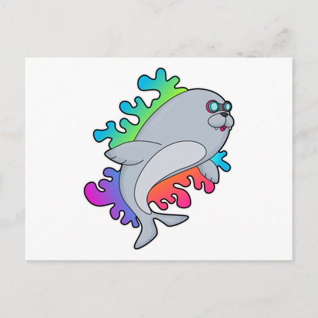 Carte Postale Phoque aux Lunettes (Devant)