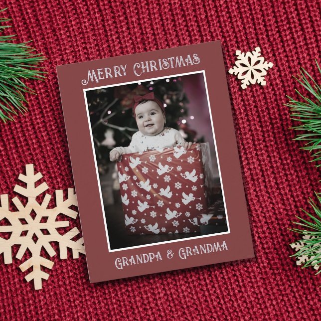 Carte Postale Photo amusante | Joyeux grand-père Noël Grand-mère (Créateur téléchargé)