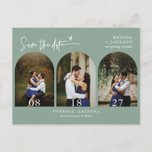 Carte Postale Photo Arc vert moderne Sage Code QR Enregistrer la