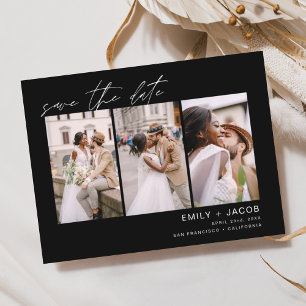 Carte postale photo Black Save the Date 3
