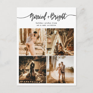 Carte Postale Photo Collage de Noël Marié et Bright Script