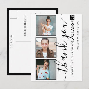 Carte Postale Photo Collage Graduation 2022 Merci Blanc