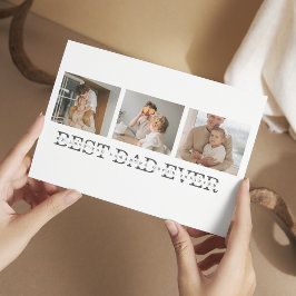 Carte Postale Photo Collage moderne & Gris Meilleur Papa Jamais 