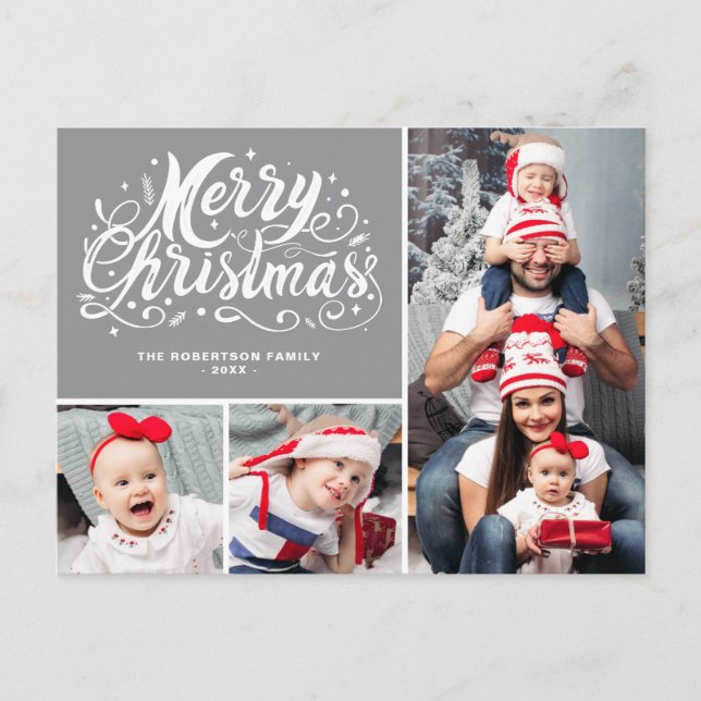 Carte Postale photo collage noël voeux vacances (Devant)