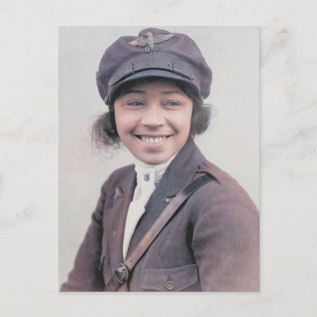 Carte Postale Photo couleur Bessie Coleman (Devant)