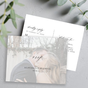 Carte Postale Photo couverture simple mariage moderne RSVP