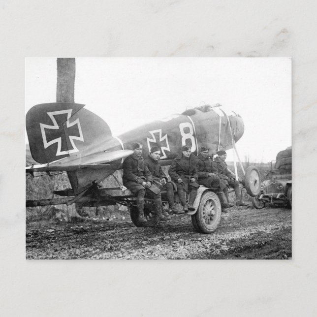 Carte Postale Photo d'aéronef allemand WW1 capturé (Devant)