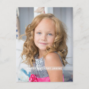 Carte Postale Photo d'anniversaire rose chaud personnalisée