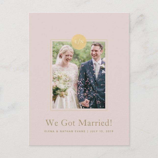 Carte postale photo d'annonce de mariage au monogr (Devant)