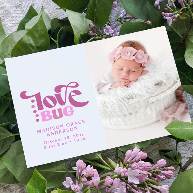 Carte postale photo d'annonce de naissance | Love  (Créateur téléchargé)