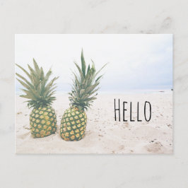 Carte Postale Photo de 2 ananas sur une plage