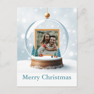Carte Postale Photo de boule à neige personnalisable Noël