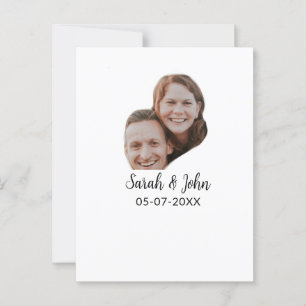 Carte Postale Photo de couple avec nom et date de mariage simple