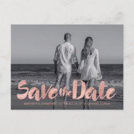 Carte postale photo de faire-part de mariage en or