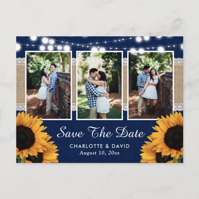Carte postale photo de faire-part de mariage rusti (Devant)