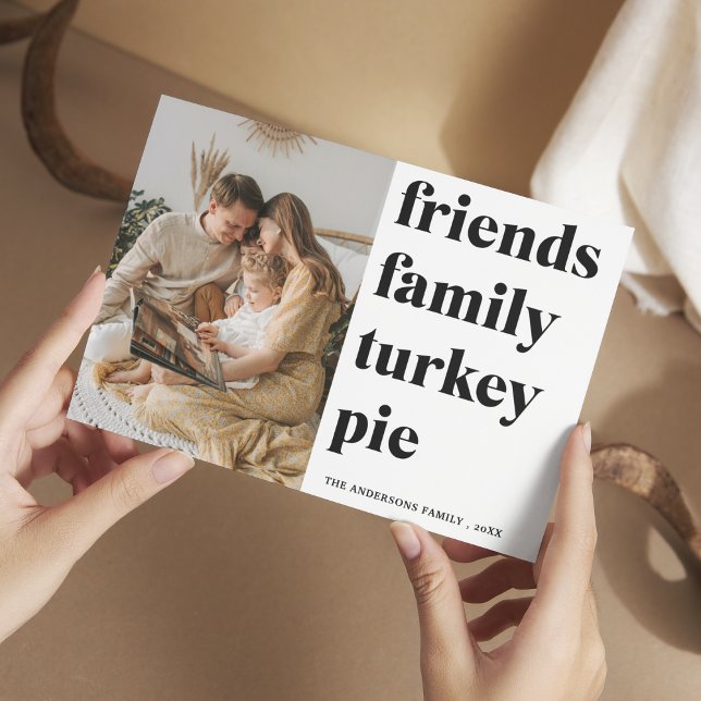 Carte Postale Photo de famille | Amis Famille Tarte dinde |  (Créateur téléchargé)