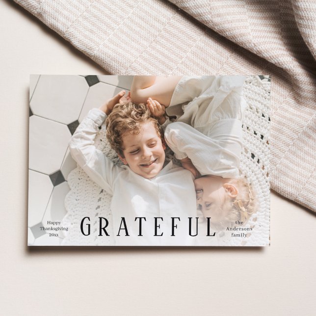 Carte Postale Photo de famille | BON THANKSGIVING | Gratuit (Créateur téléchargé)