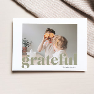Carte Postale Photo de famille   Bon thanksgiving Green Grateful