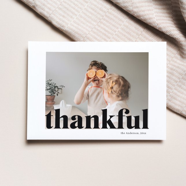 Carte Postale Photo de famille | Bon thanksgiving Remerciements  (Créateur téléchargé)